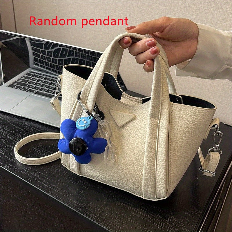 トレンド バケット クロスボディバッグ｜無地 ショルダーバッグ｜レディース ダブルハンドル トートバッグ