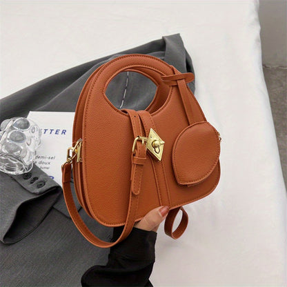 ニッチデザイン クロスボディバッグ｜レディース ターンロック ハンドバッグ｜コインケース付き ファッション ショルダーバッグ