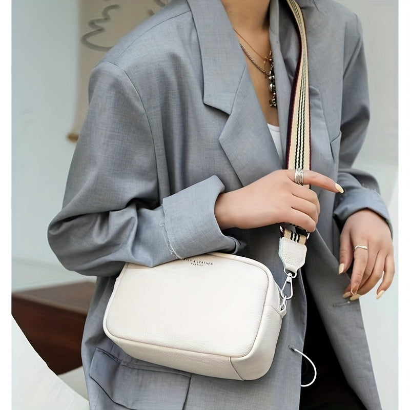 スモール レターグラフィック クロスボディバッグ｜ストライプ ストラップ ショルダーバッグ｜レディース ファスナー付き スクエア パース